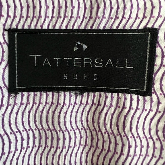 Tattersall Soho Men’s Dress Shirt With Purple Stripes & Dots Med or Large ? - Picture 9 of 10